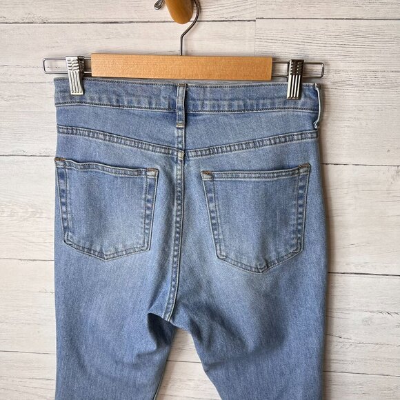 Everlane Jeans Womens Size 27R Light Wash Straight Leg Raw Hem Denim Cotton - Picture 12 of 15